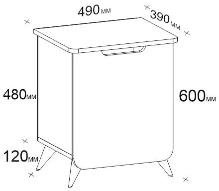 Mesa de Cabeceira Esla – Branco – 49x60x39 cm