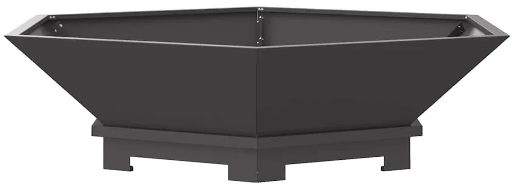 Fogueira Hexagonal vidaXL Preta 100x100x28 cm Aço