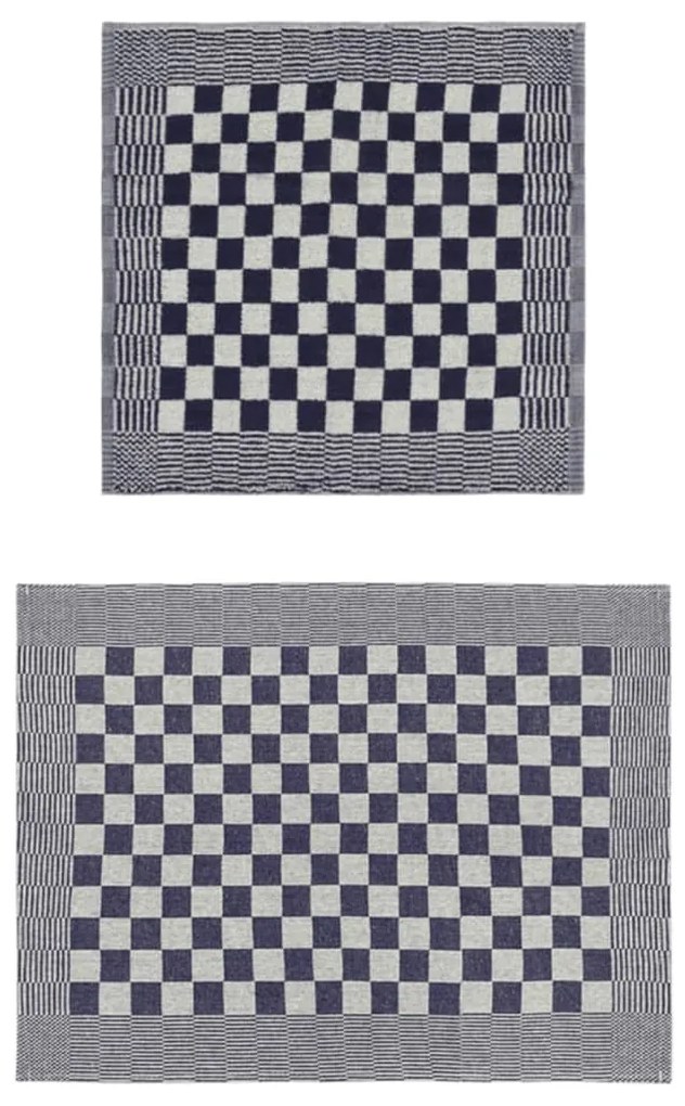 Conjunto de panos de cozinha 10 pcs algodão azul e branco