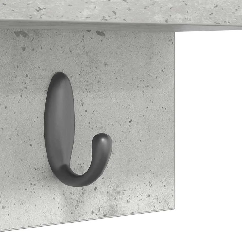 Cabideiro de Parede Cinzento cimento 40 x 10.5 x 18 cm