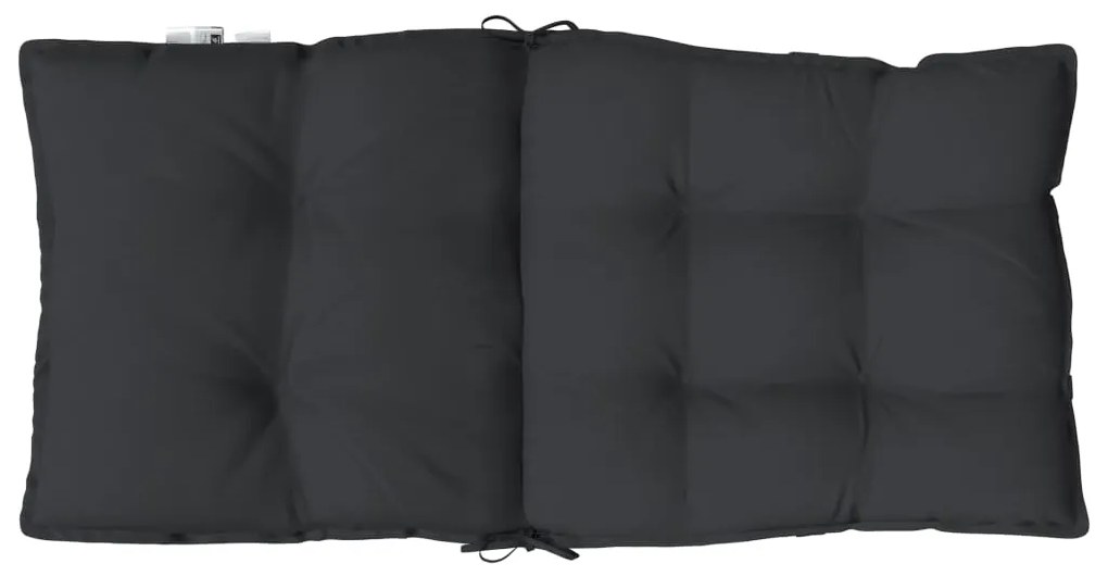 Almofadões cadeira encosto baixo 6 pcs tecido oxford preto