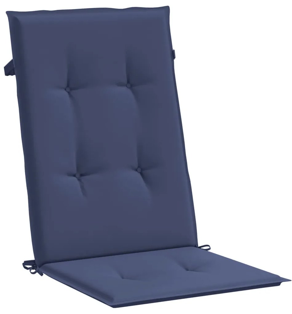 Almofadões cadeira encosto alto 4pcs tecido azul-marinho