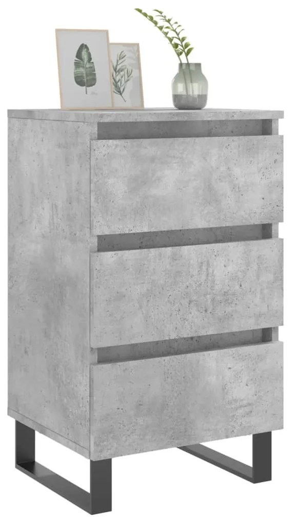 Mesas de cabeceira 2 pcs derivados madeira cinza cimento