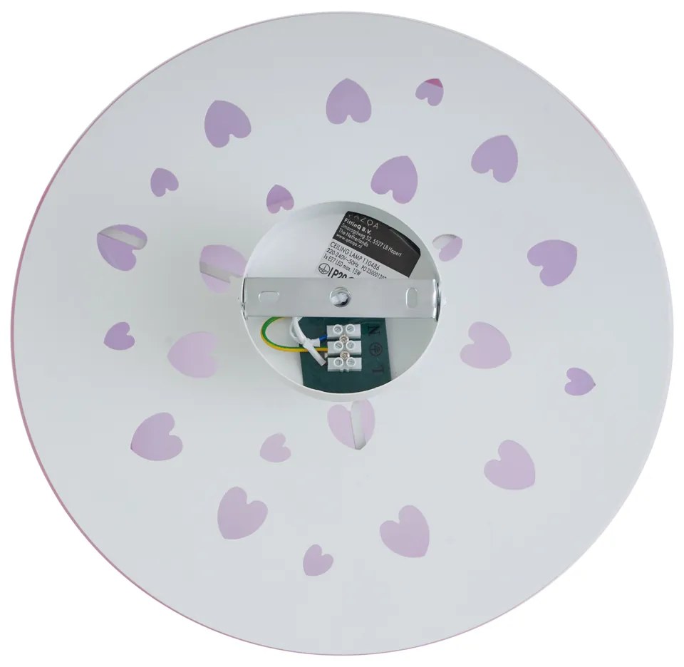 Candeeiro de teto infantil rosa com corações - Harrie in Love