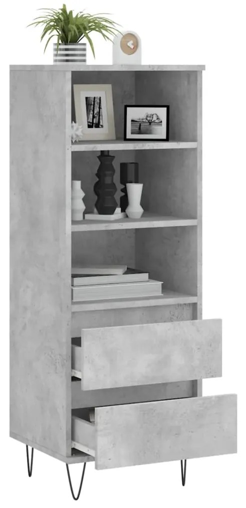 Aparador alto 40x36x110cm derivados de madeira cinzento cimento