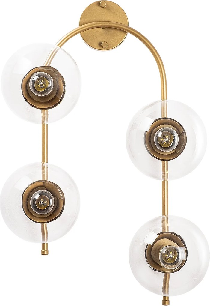 Aplique de Parede Jewel – Dourado Brilhante – 40 x 26 cm