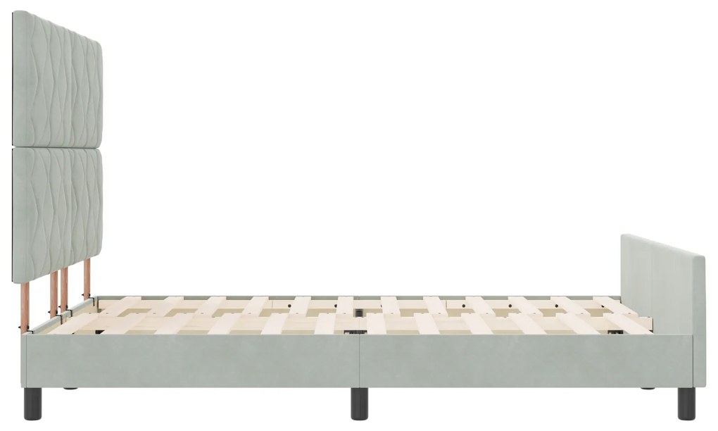 Estrutura de Cama vidaXL Cinza Claro 140x190 cm Veludo