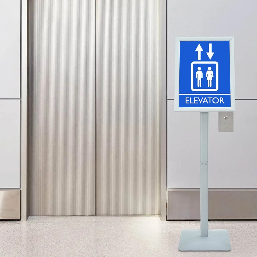 vidaXL Suporte de Pôster Pedestal Prateado 32,5 x 27 x 126 cm