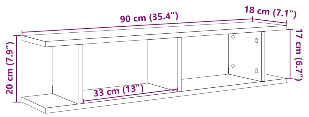 Prateleiras parede 2 pcs deriv. madeira carvalho artisiano