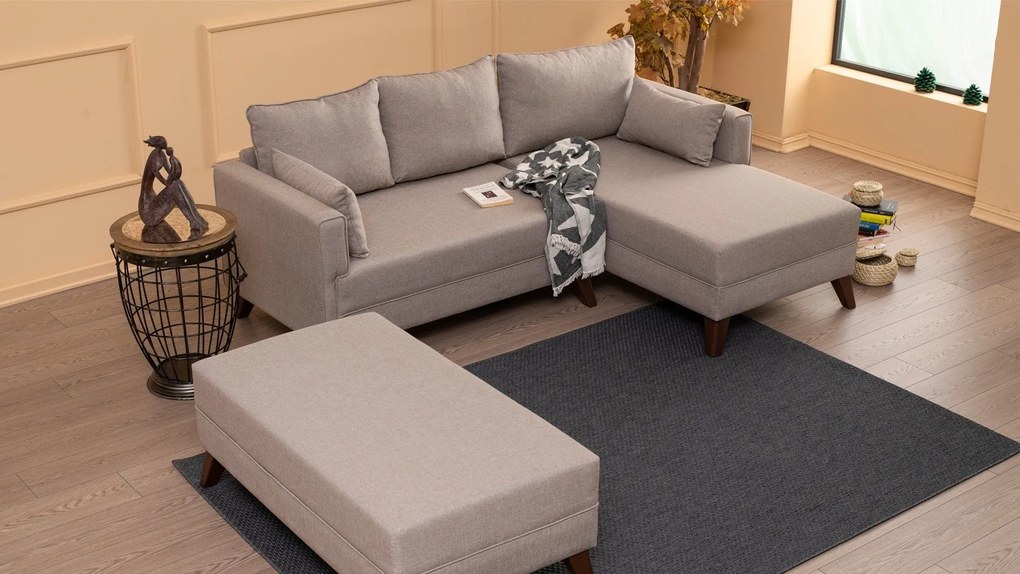 Sofá-Cama de Canto Bella – Creme – 205 x 85 x 140 cm