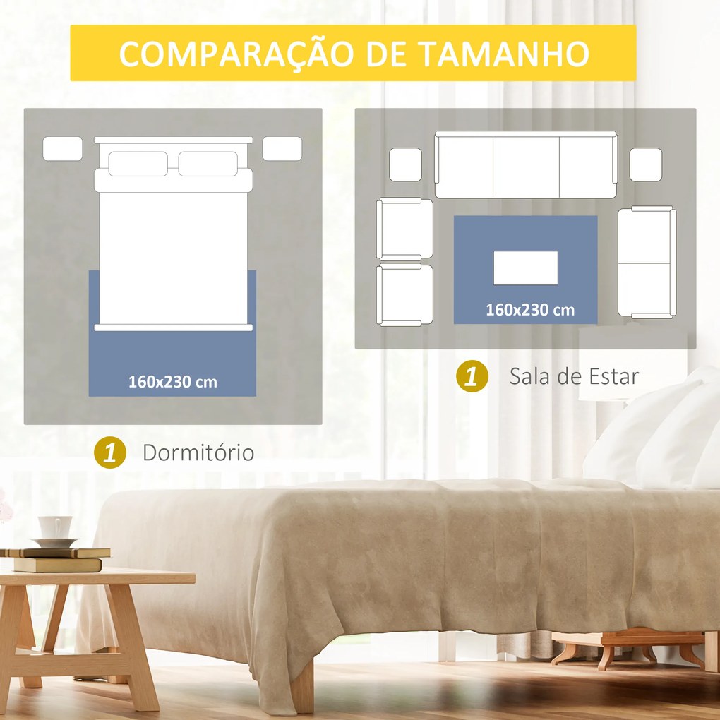 HOMCOM Tapete de Sala de Estar Moderno 230x160cm Tapete Geométrico com Base Antiderrapante para Dormitório Escritório Estúdio Multicor