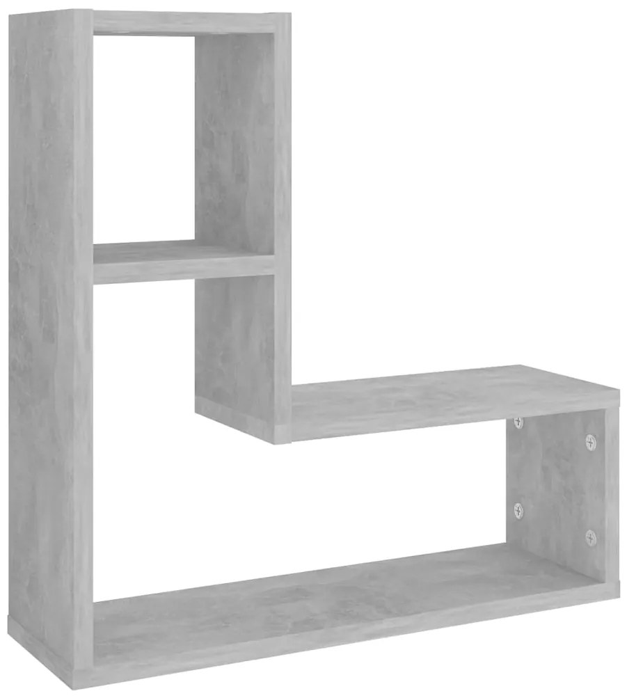 Estantes de parede 2 pcs derivados de madeira cinza cimento