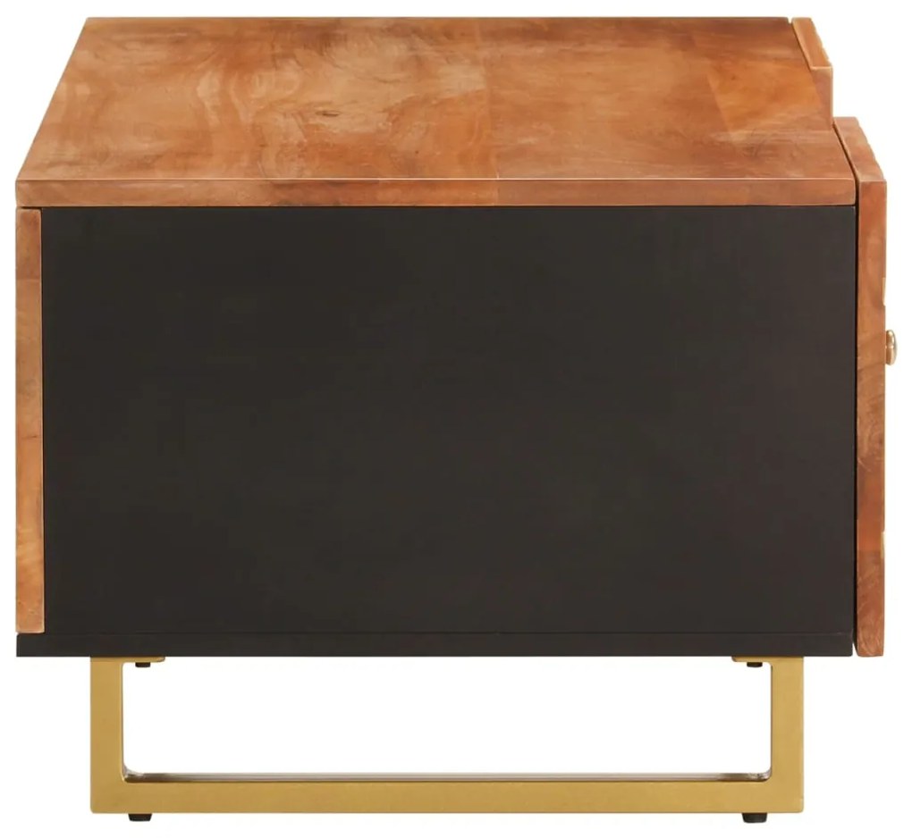 Mesa de centro 100x54x40 cm mangueira maciça castanho e preto