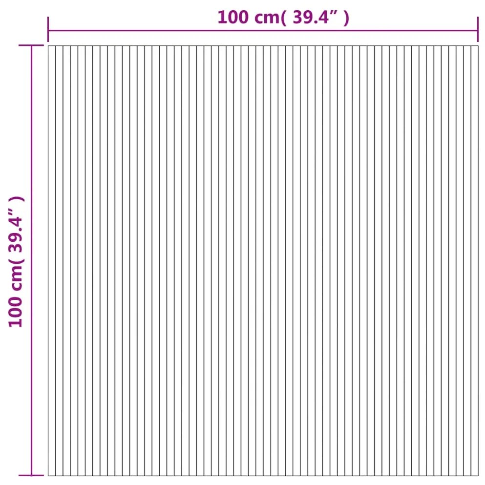 Tapete retangular 100x100 cm bambu castanho-escuro