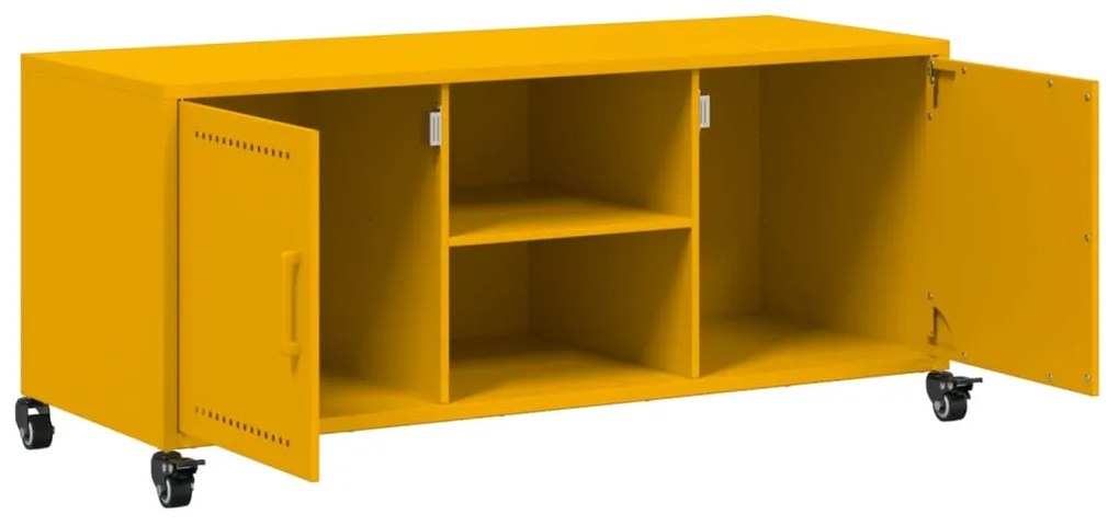 Móvel TV 100,5x39x43,5 cm aço laminado a frio amarelo mostarda