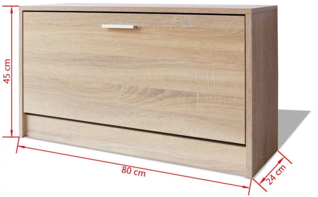 Banco sapateira 80x24x45 cm carvalho
