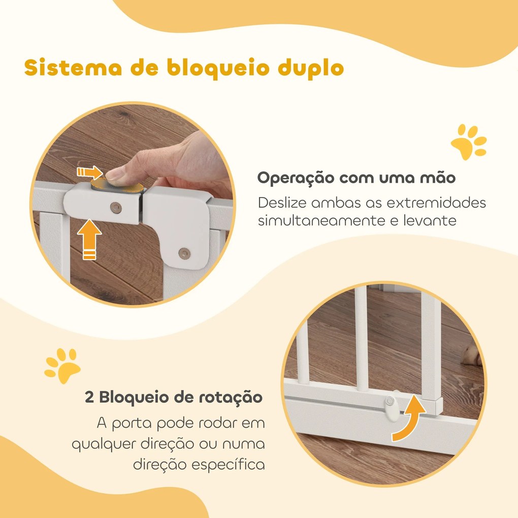 PawHut Barreira de Segurança para Cães Extensível para Escadas e Porta