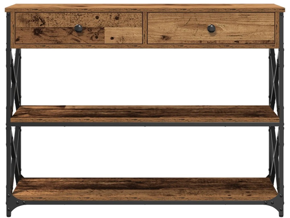 Mesa de Consola vidaXL Madeira Antiga 100x28x75 cm Madeira de Engenhar