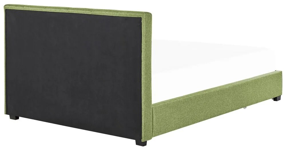 Cama de casal com arrumação em tecido verde 180 x 200 cm LA ROCHELLE Beliani