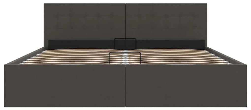 Estrutura de cama hidráulica 180x200 cm tecido cinzento-escuro
