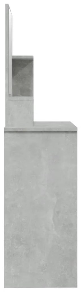 Toucador com espelho 86,5x35x136 cm cinzento cimento