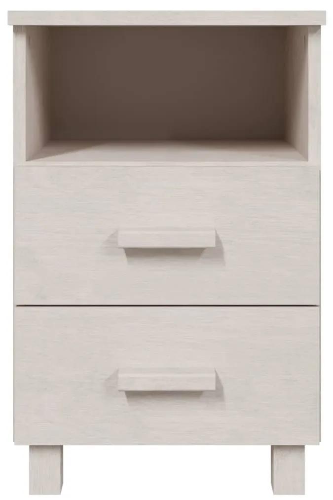 Mesas cabeceira HAMAR 2pcs 40x35x62 cm pinho maciço branco