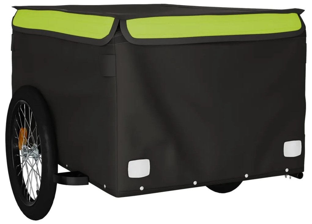 Reboque para bicicleta 45 kg ferro preto e verde