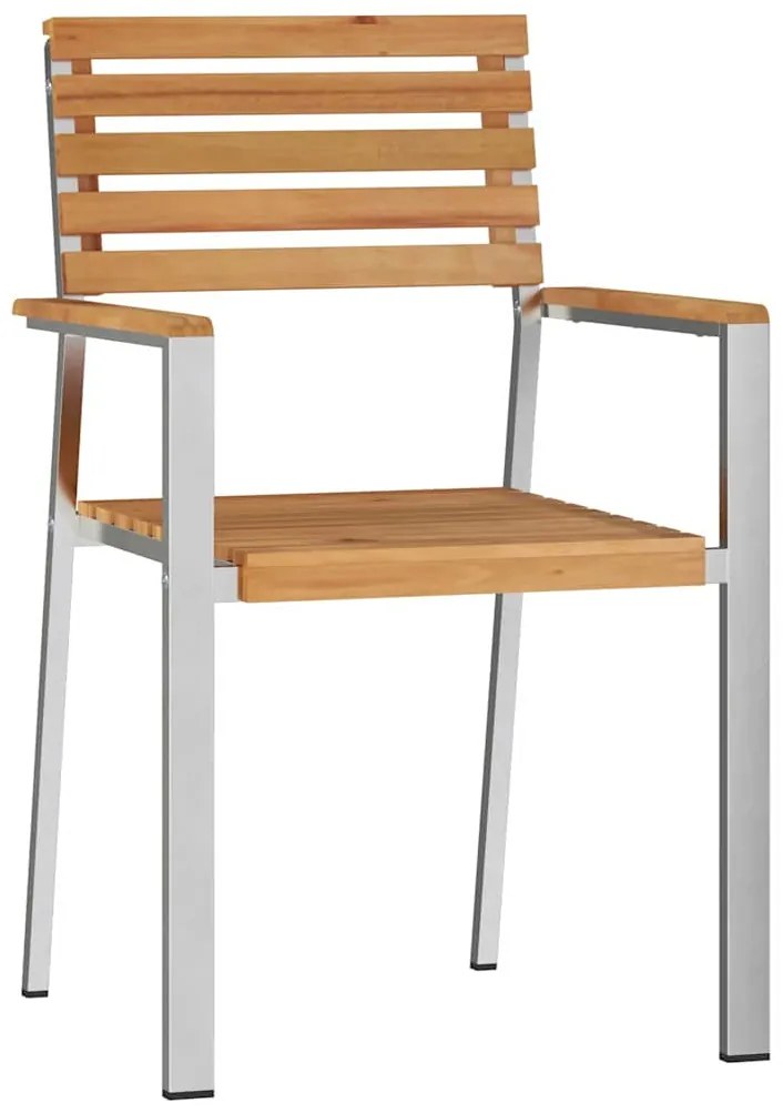 Cadeiras de Jardim Empilháveis vidaXL 6 pcs 54.5x56x89 cm Madeira de T