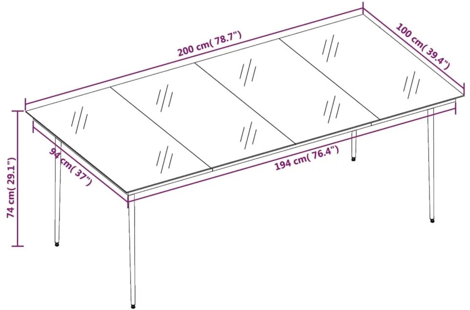 9 pcs conjunto de jantar para jardim com almofadões preto