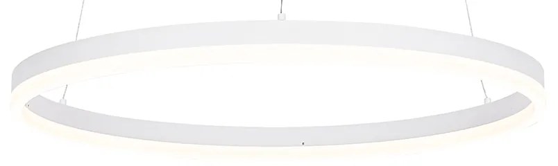 Candeeiro de suspensão design branco 60 cm com LED regulável em 3 etapas - Anello Moderno
