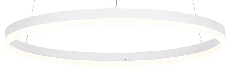 Candeeiro de suspensão design branco 60 cm incl. LED regulável em 3 níveis - Anello Moderno