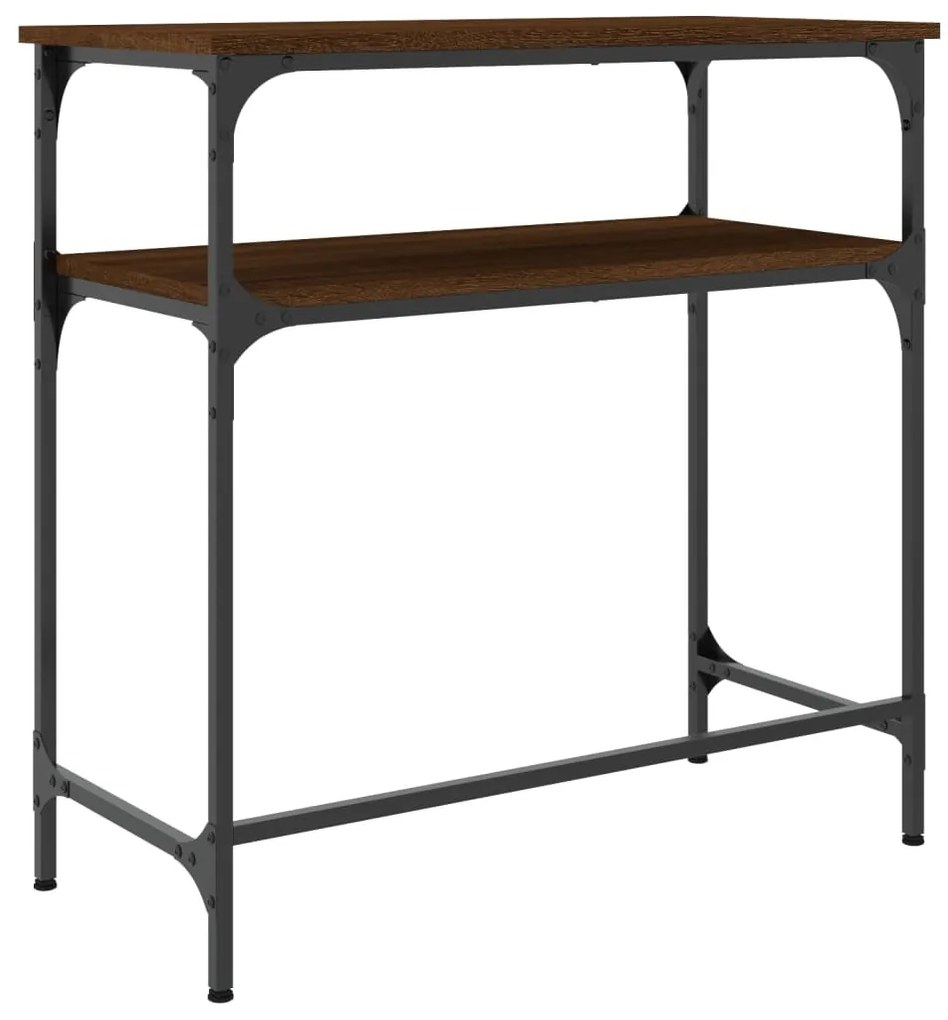 Mesa consola 75x35,5x75 cm derivados madeira carvalho castanho
