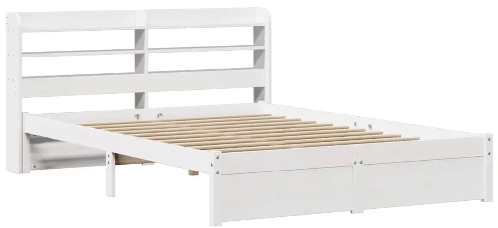 Estrutura de cama c/ cabeceira sem colchão 140x190 cm branco