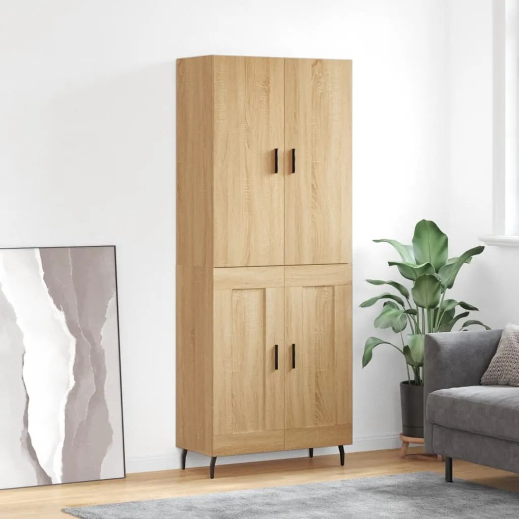 vidaXL Armário alto 69,5x34x180 cm derivados de madeira cor sonoma