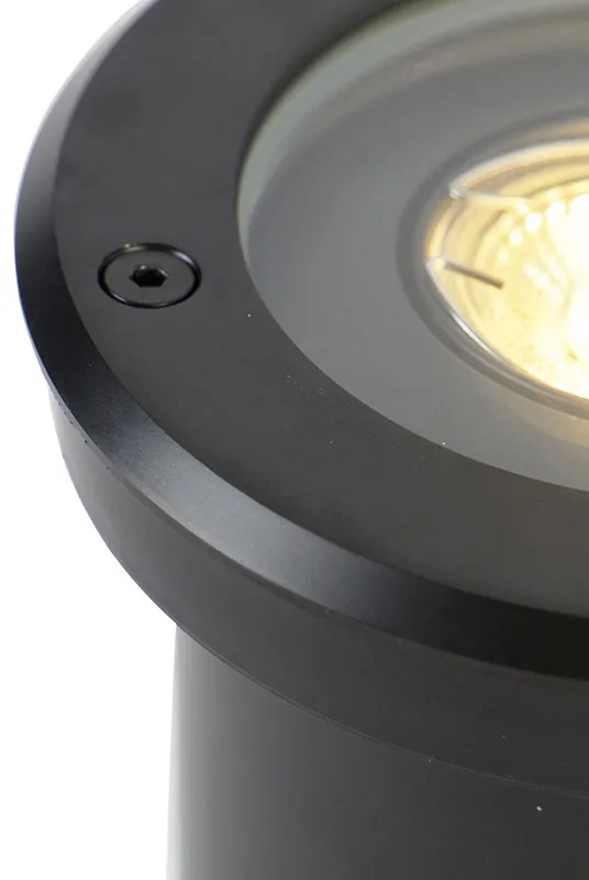 Foco de chão exterior moderno preto ajustável IP65 - Delux Moderno