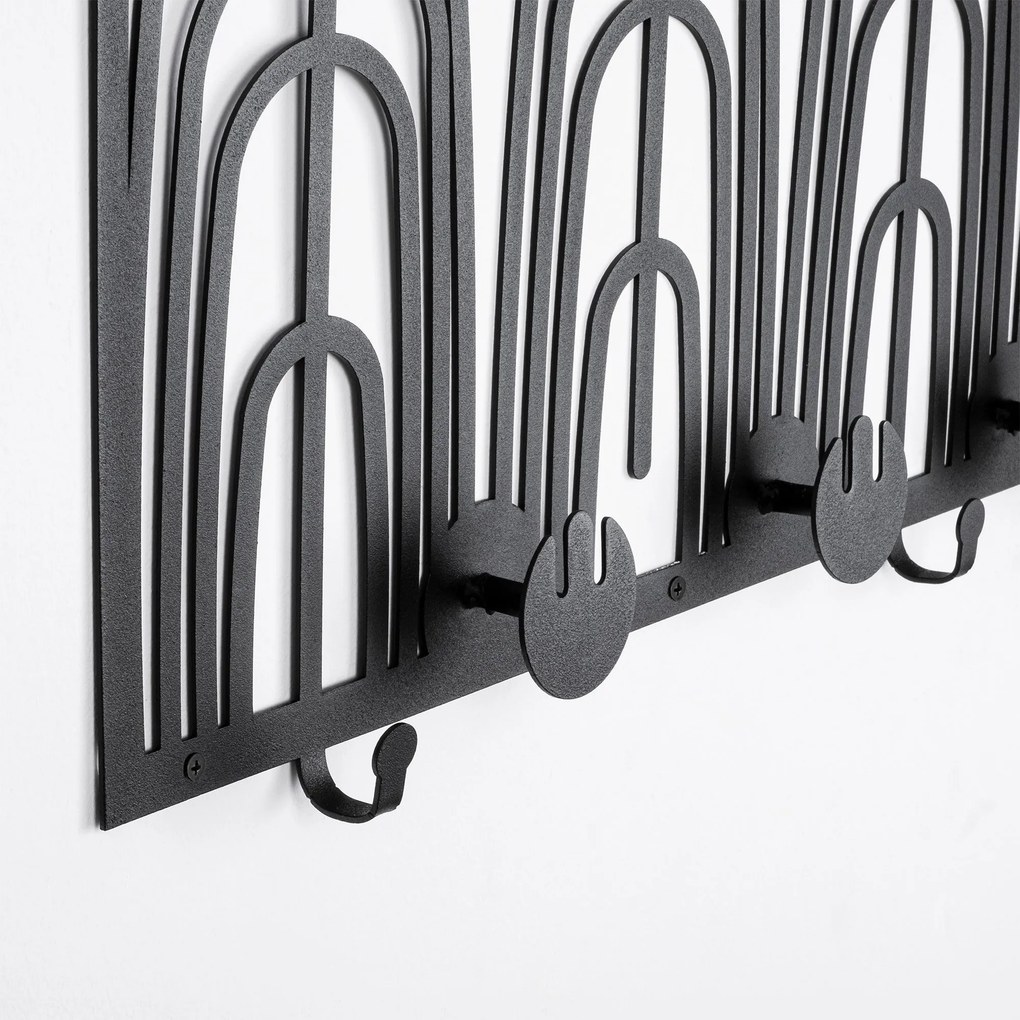 Gancho de Parede em Metal Dönence WSH-013 – Preto – 70 x 3 x 27 cm