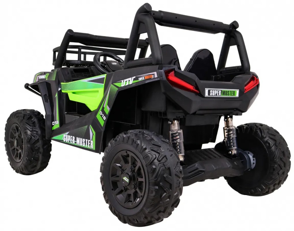 Buggy elétrico para Crianças 24V 2 Lugares UTV Buggy Rodas de EVA, Assento de couro Verde