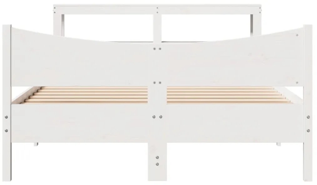Estrutura de cama c/ cabeceira 150x200 cm pinho maciço branco