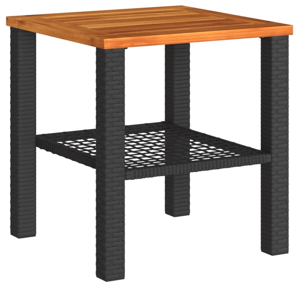 Conjunto de bistrô com almofadões 3 pcs vime PE e acácia preto