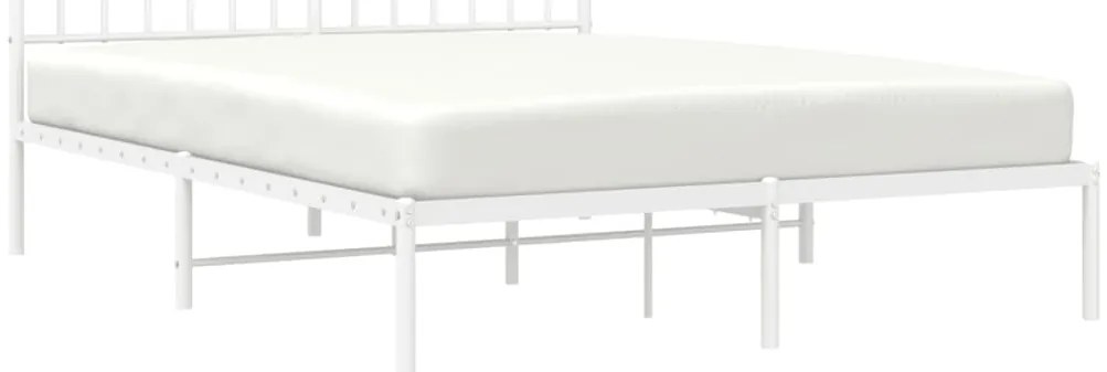 Estrutura de cama com cabeceira 140x190 cm metal branco