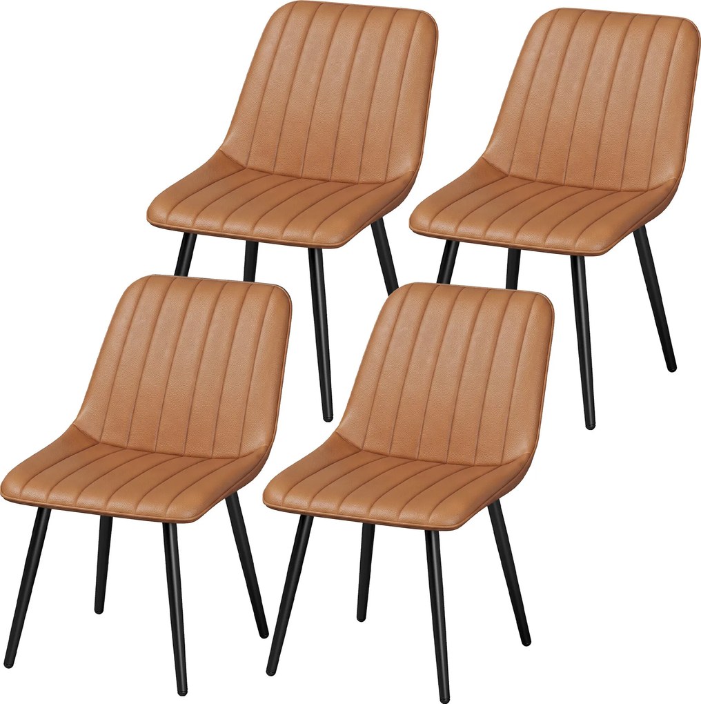 Conjunto de 2 Cadeiras de Sala de Jantar Modernas (MESA NÃO INCLUIDA), 61 x 51 x 78 cm, Revestimento Fácil de Limpar, Castanho