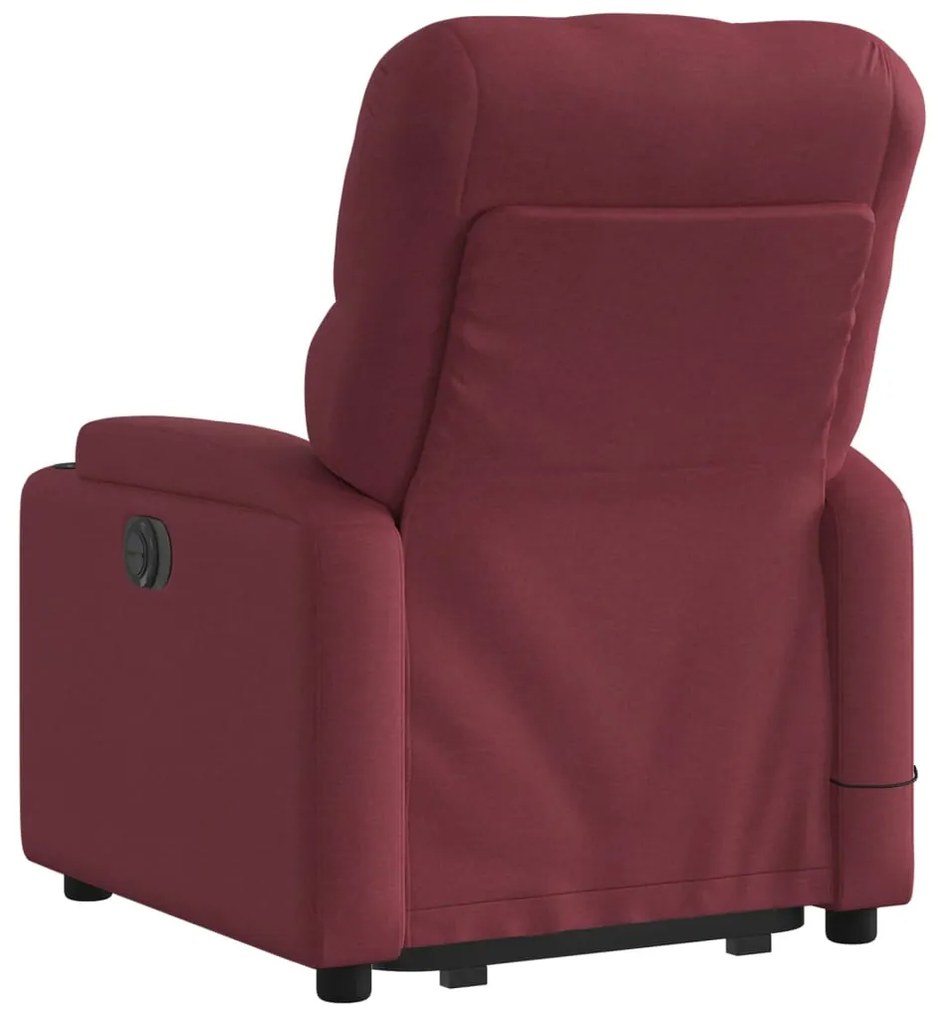 Poltrona de massagens reclin. elevatória tecido vermelho tinto