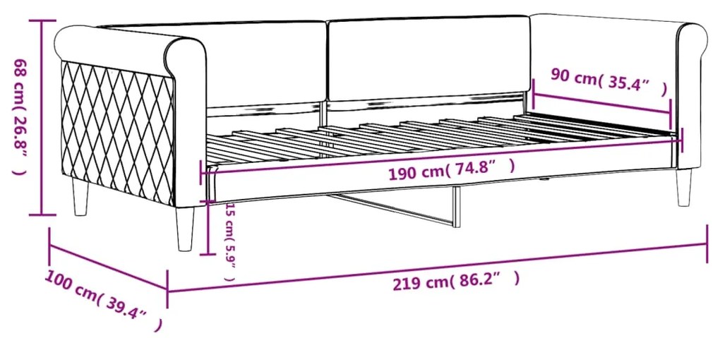 Sofá-cama 90x190 cm veludo cinzento-claro