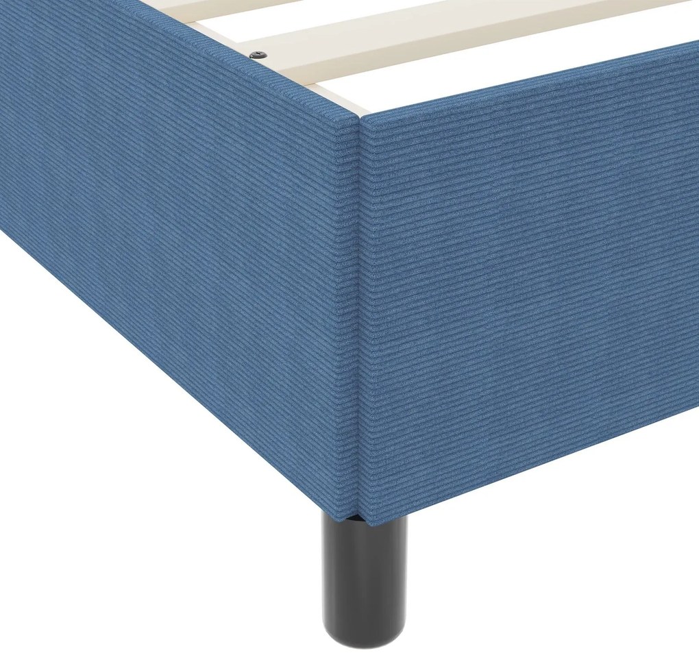 Estrutura de Cama vidaXL Azul 90x190 cm em Tecido Corduroy