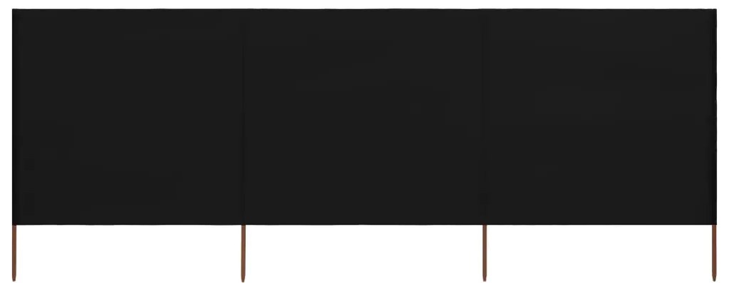 Para-vento com 3 painéis em tecido 400x120 cm preto