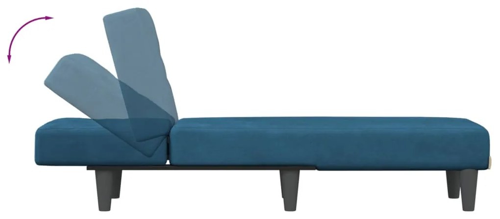 Chaise longue veludo azul