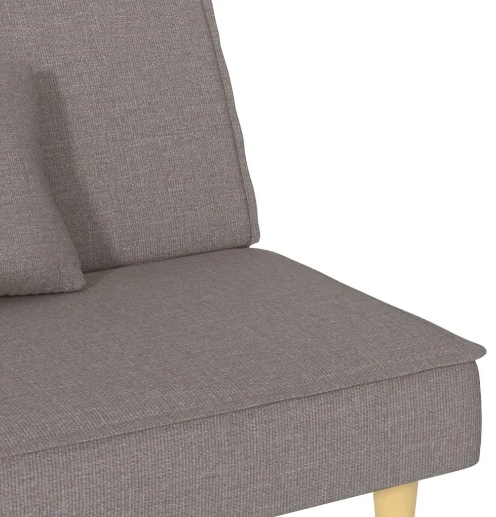 Sofá-cama tecido cinzento-acastanhado