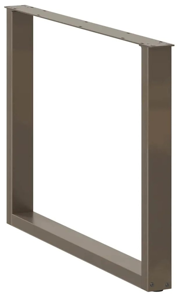 Pés para mesa de jantar em formato de U, 3 peças, aço natural, 100x(72