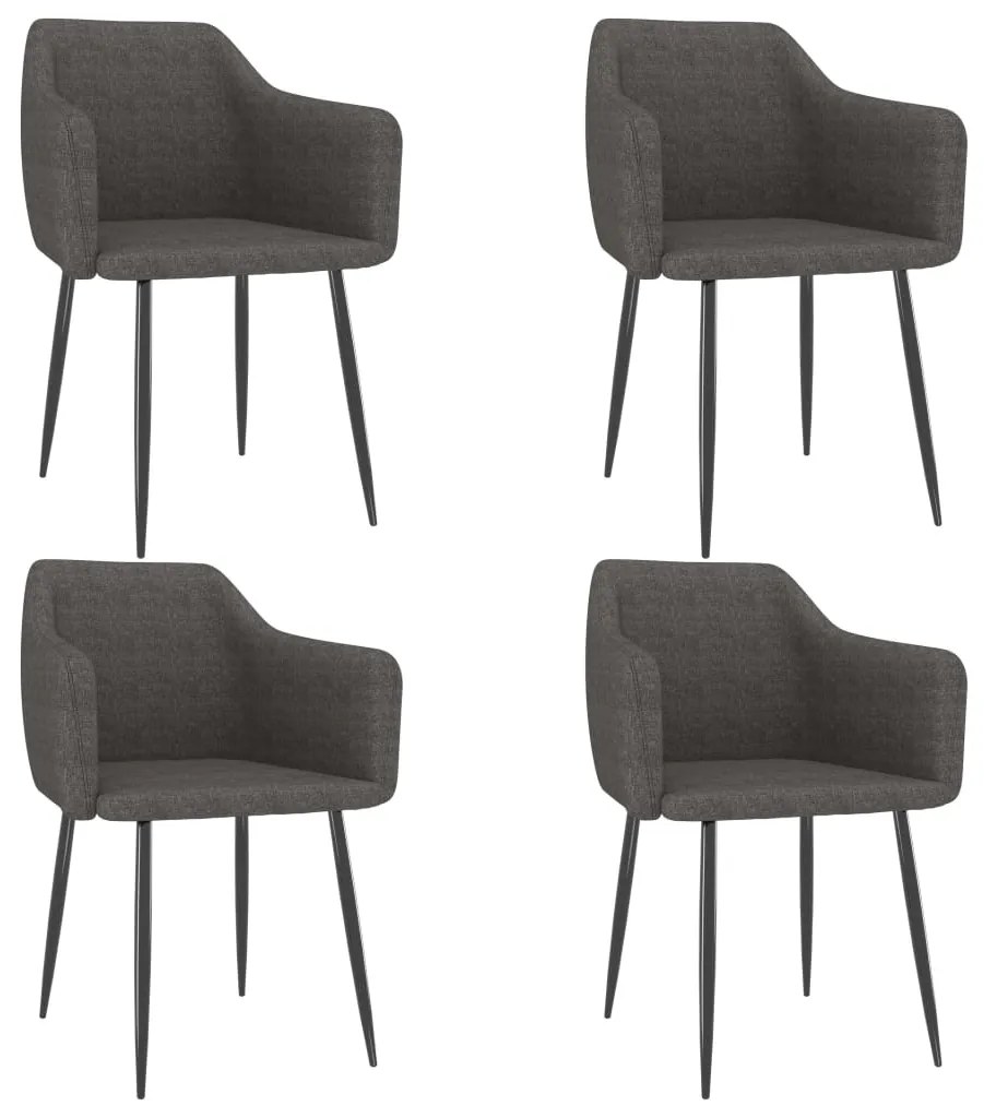 vidaXL Cadeiras de jantar 4 pcs tecido cinzento-escuro