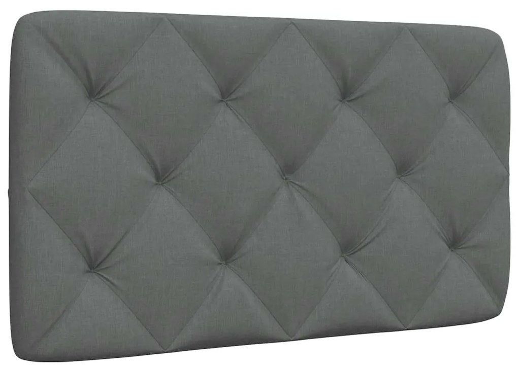 vidaXL Almofadão de cabeceira 90 cm tecido cinzento-escuro
